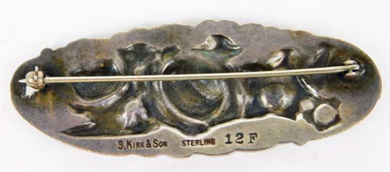 Vintage S. Kirk & Son Sterling Rose Repousse Pin