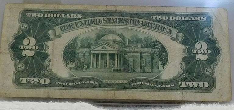 1928-G $2. US Note Red Seal circ, first yr of issue for sm size