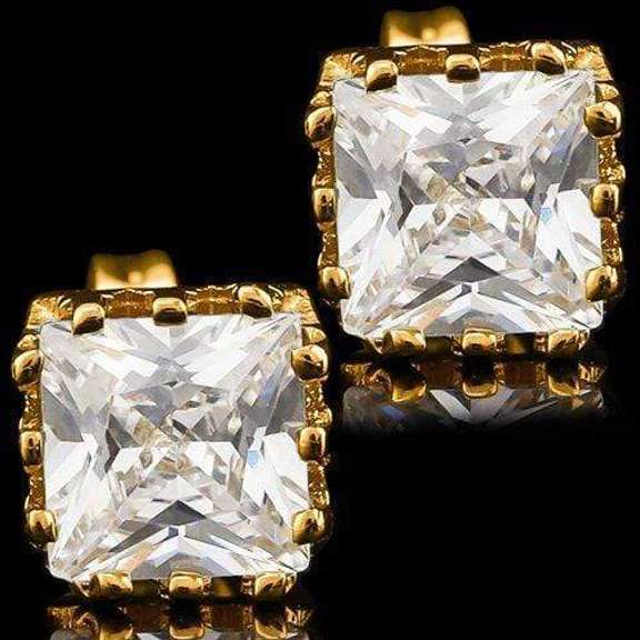 WHITE ZIRCONFASHION GERMAN SILVER STUD EARRING