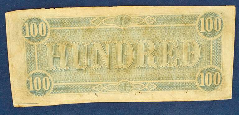1864 $100 Confederate States of America Note