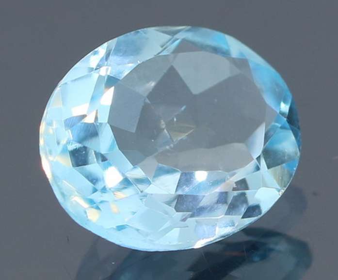 Brilliant 3.69ct oval cut sky blue Topaz