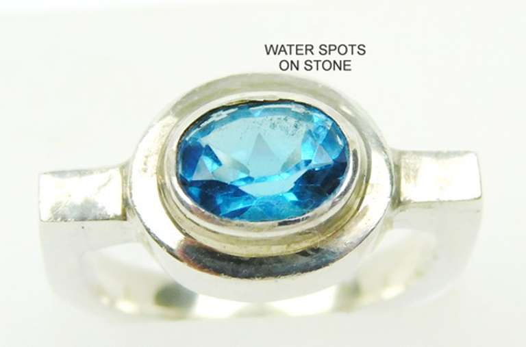 Sterling Silver Blue Topaz Ring, Size 6.5