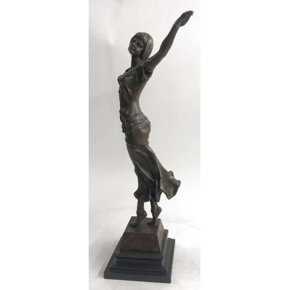Free as Bird Elegant Woman Bronze Sculpture