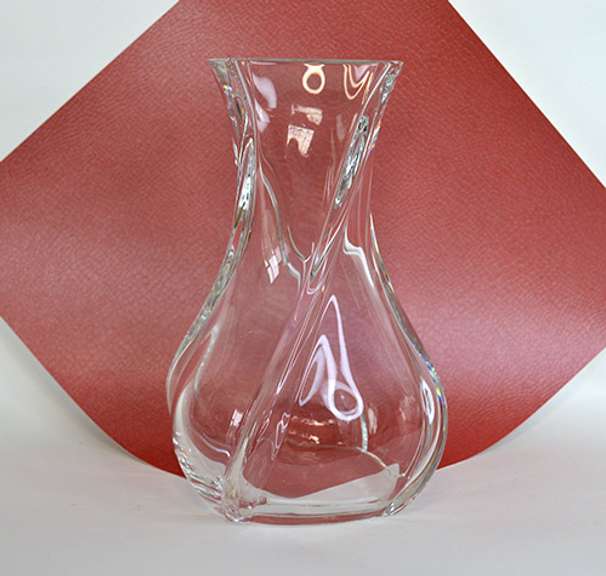 8 Inch Baccarat Serpentine Heavy Clear Crystal Bouquet Vase