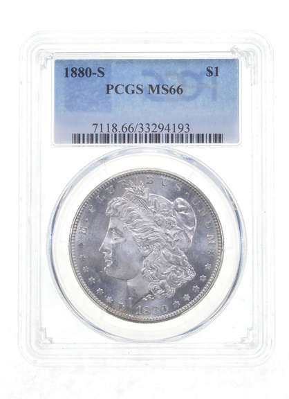 MS66 1880-S Morgan Silver Dollar - Graded PCGS