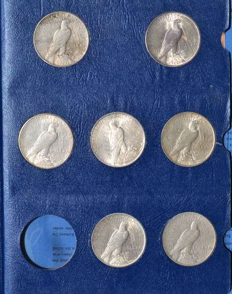 10 Peace Dollars in A Whitman Album