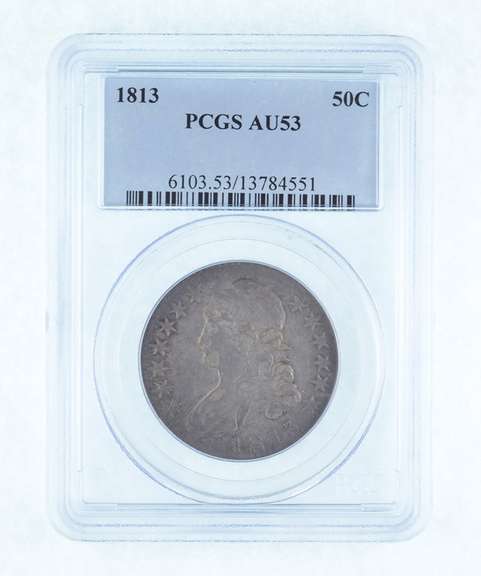 AU53 1813 Capped Bust Half Dollar - Graded PCGS
