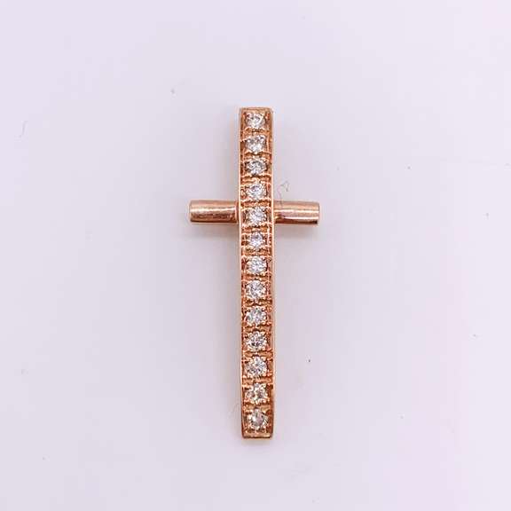14kt Rose Gold & Diamond Cross Pendant