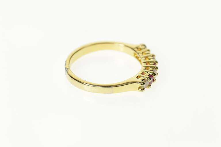 Gold Plated Classic Syn. Ruby CZ Wedding Band Ring