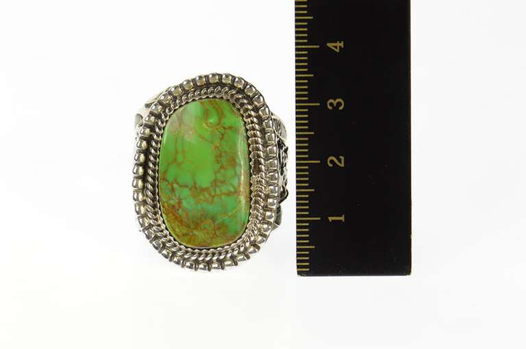 Sterling Silver Native American Navajo Turquoise Statement Ring