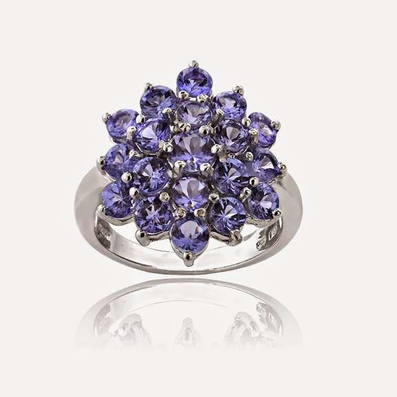 Sterling Silver 2.5ct TGW Tanzanite Flower Ring