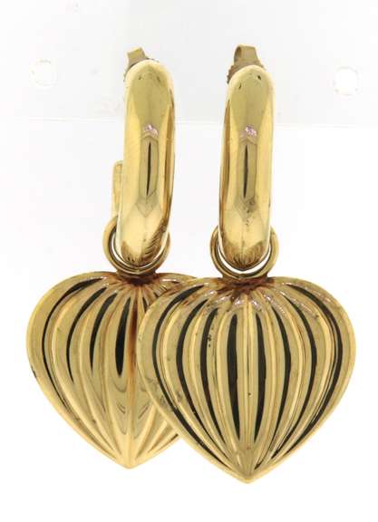 Handsome Hoop Earrings with Heart Charm