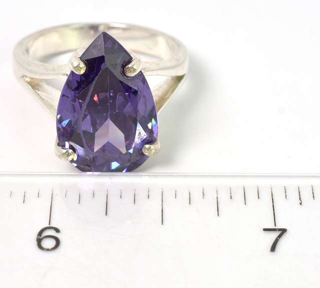 Chunky Crystal Ring in Sterling Silver