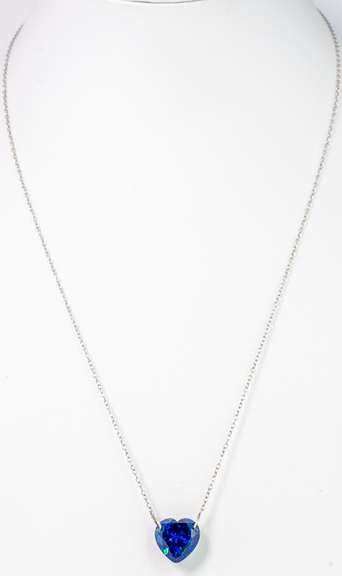 Vibrant Blue Stone Necklace in Sterling Silver