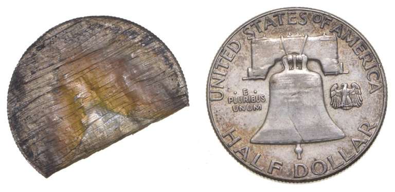Mint Error - 1959 Franklin Half Dollar - Split Planchet - Circulated