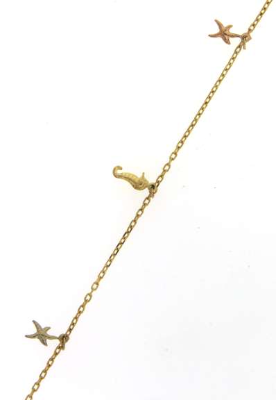 Beautiful Anklet with Seahorse and Starfish Charms