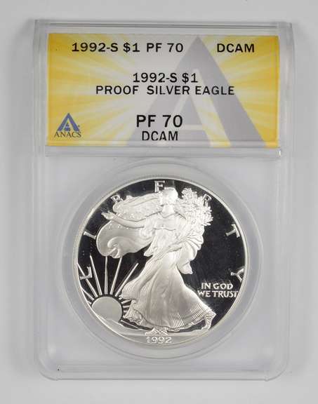 PF70 DCAM 1992-S American Silver Eagle - Graded ANACS