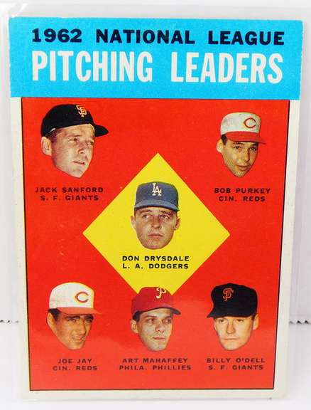1962 Topps National League Pitching Leaders Baseball Card
