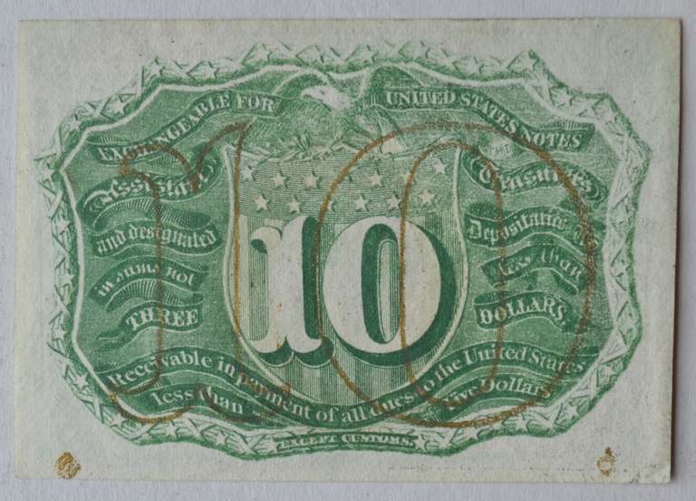 Unc 10 Cent 1863 Fractional Currency Note