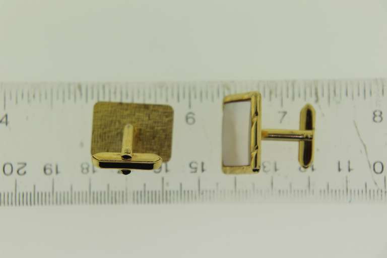Gold Plated Mother Of Pearl Cufflinks
