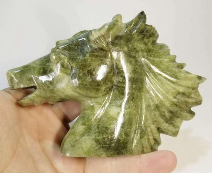 Gorgeous! 2,399.5ct forest green Zoisite carving