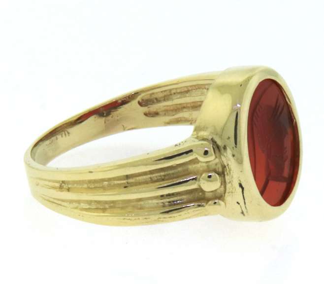 Vintage 14kt YG Bezel Set Intaglio Ring