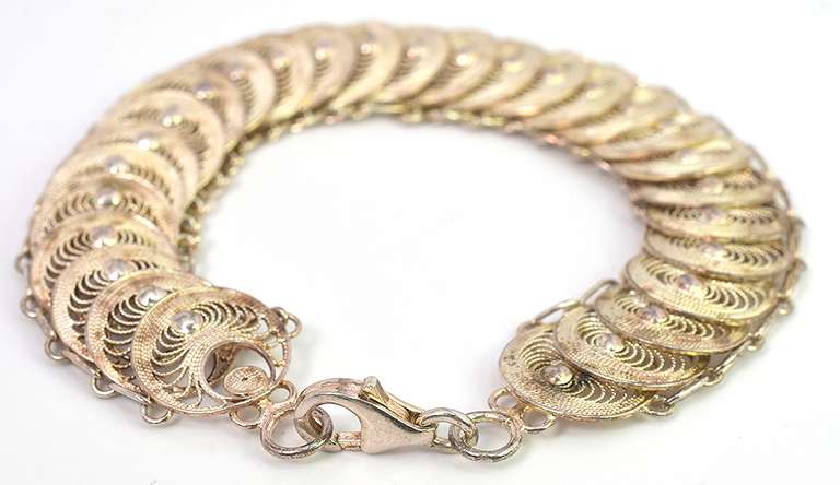 Intriguing Scale-Style Bracelet in Sterling Silver