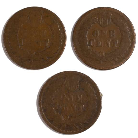 1868 1871 &1872 Indian Cents
