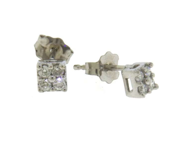 Elegant White Gold Diamond Cluster Earrings