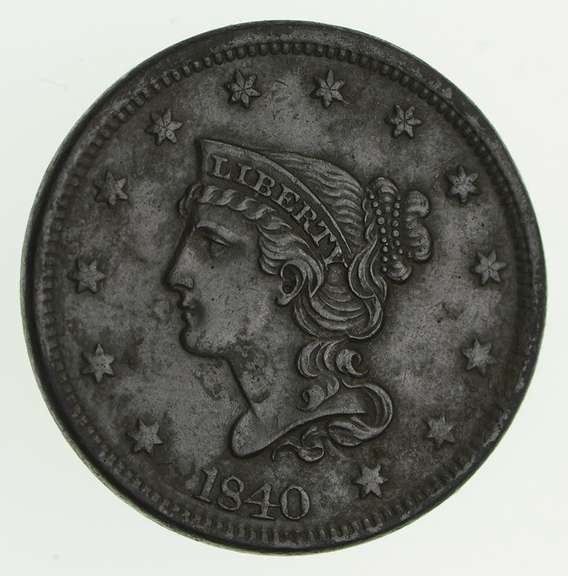 1840 Braided Hair Large Cent - Near Uncirculated