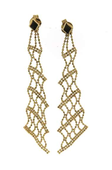 Gorgeous Yellow Gold Beads Dangle Earrings