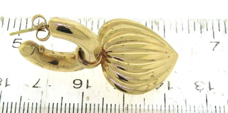 Handsome Hoop Earrings with Heart Charm