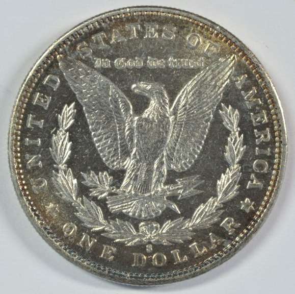 Original BU 1886-S Morgan Silver Dollar. Lustrous key date
