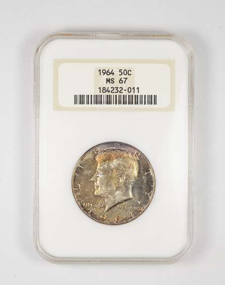 MS67 1964 Kennedy Half Dollar - Monster Toned - Graded NGC
