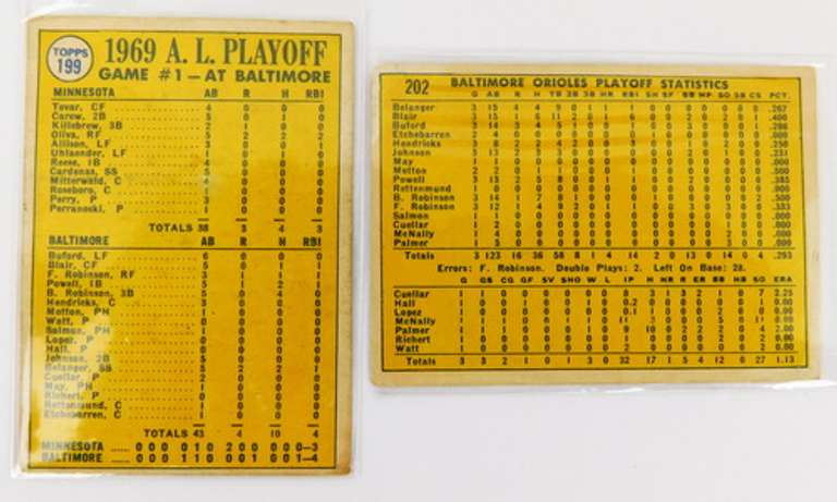 2 Baltimore Orioles 1970 Baseball Cards