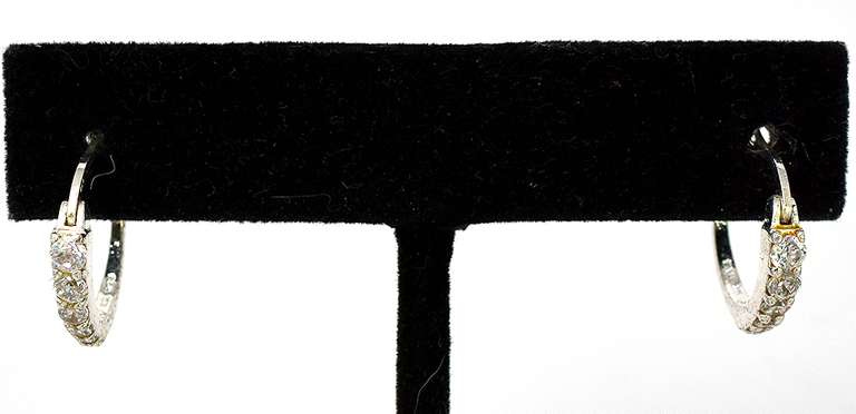 Sparkling CZ Hoops in Sterling Silver