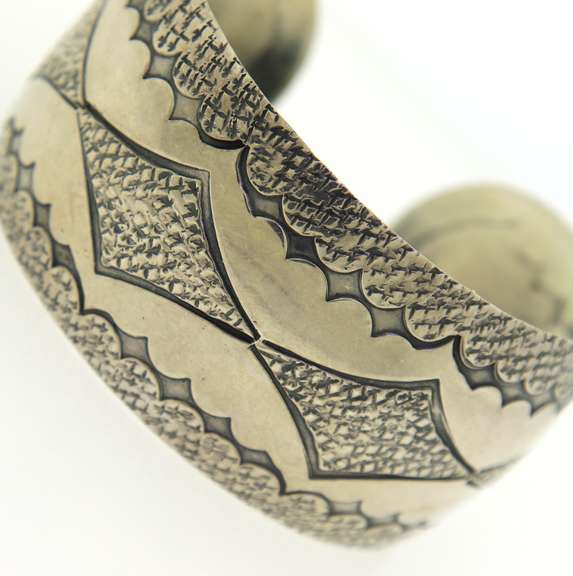 Vintage Sterling Silver Signed Wide Cuff Bangle