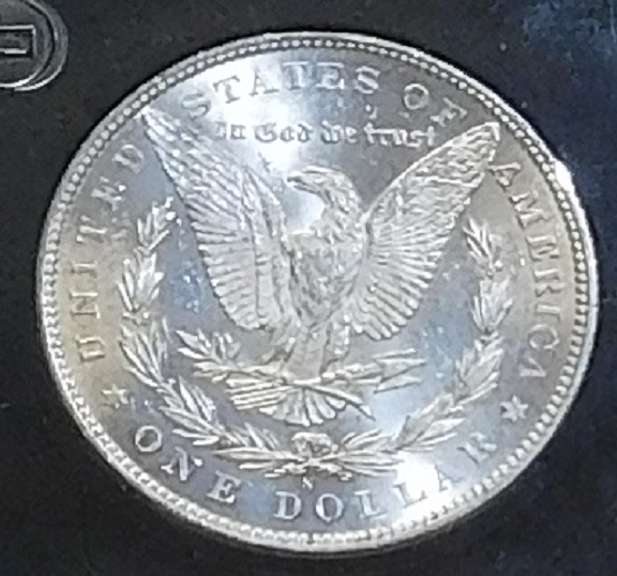 1880-S Morgan Dol PCS Cert Unc.  Exceptional luster and strike.