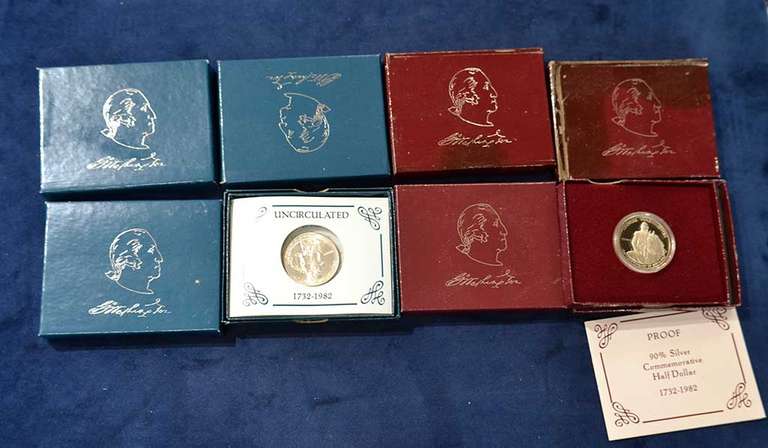 4 Each GW Commem Half Dollars, OGP