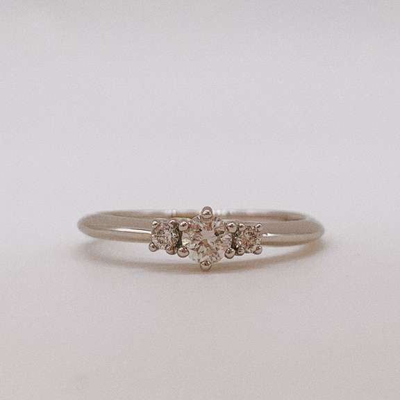 14kt Solid White Gold Diamond Band Ring