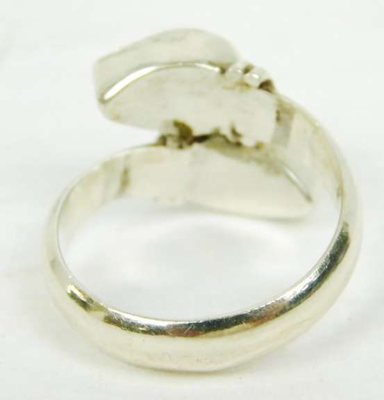 Sterling Silver Garnet Bypass Ring, Size 7