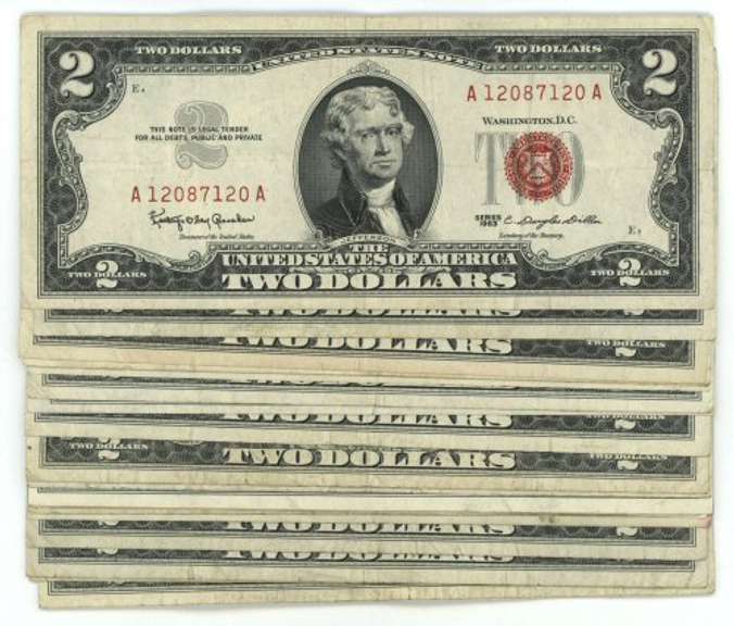 20 Nicer Series of 1963 $2 Red Seal Notes