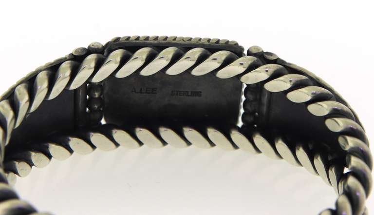 Vintage Turquoise Cuff Bangle in Sterling Silver