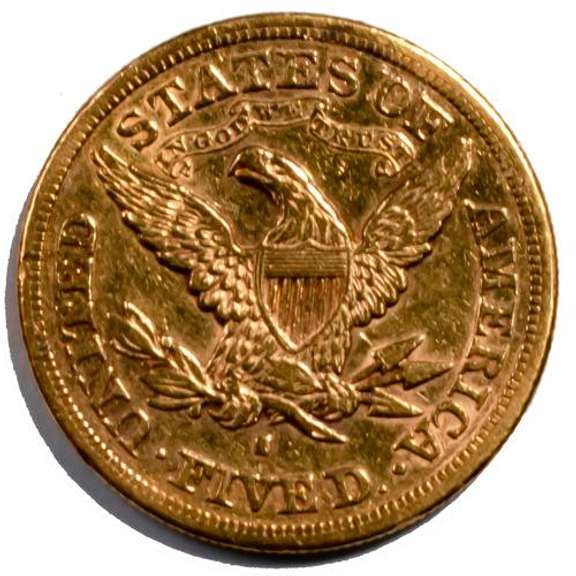 1880 S $5 Liberty Quarter Eagle Gold