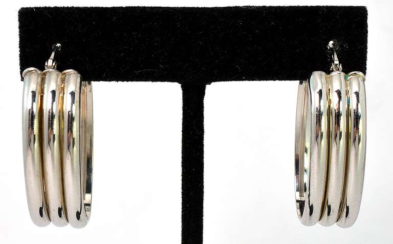 Eye-Catching Elongated Hoop Earrings in Sterling Silver