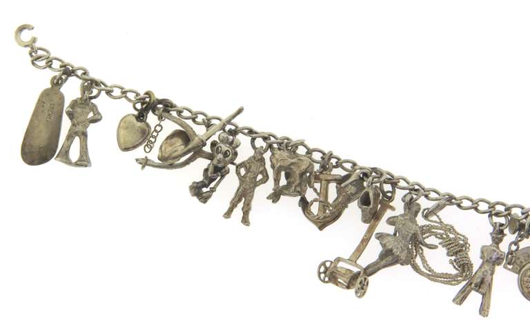 Vintage Sterling Silver Charm Bracelet