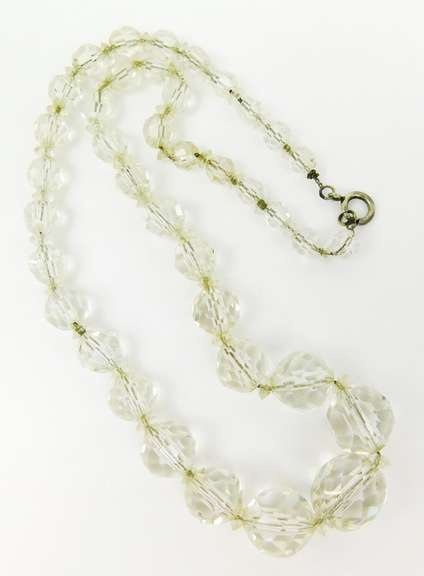 Vintage Sterling Crystal Bead Necklace