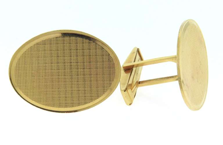 Wonderful Yellow Gold Oval Cufflinks