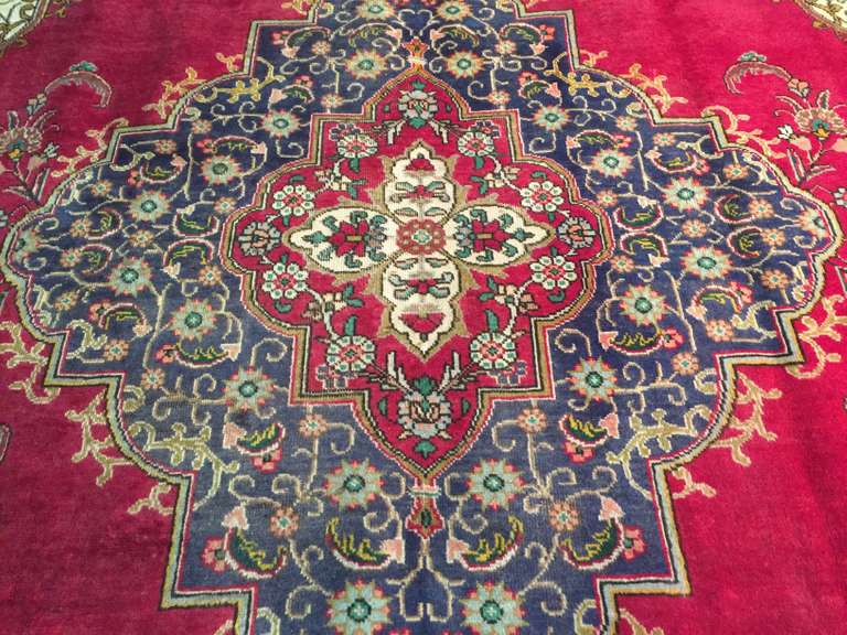 STUNNING  UNIQUE PERSIAN TABRIZ RUG 9'.8"X13'
