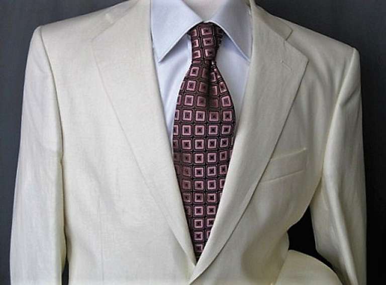 100% Linen Modern Fit Suit, Made In Italy